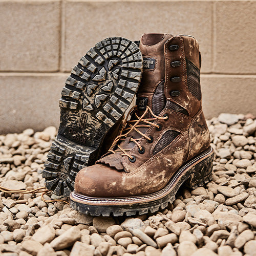 Georgia boots sitting on construction site