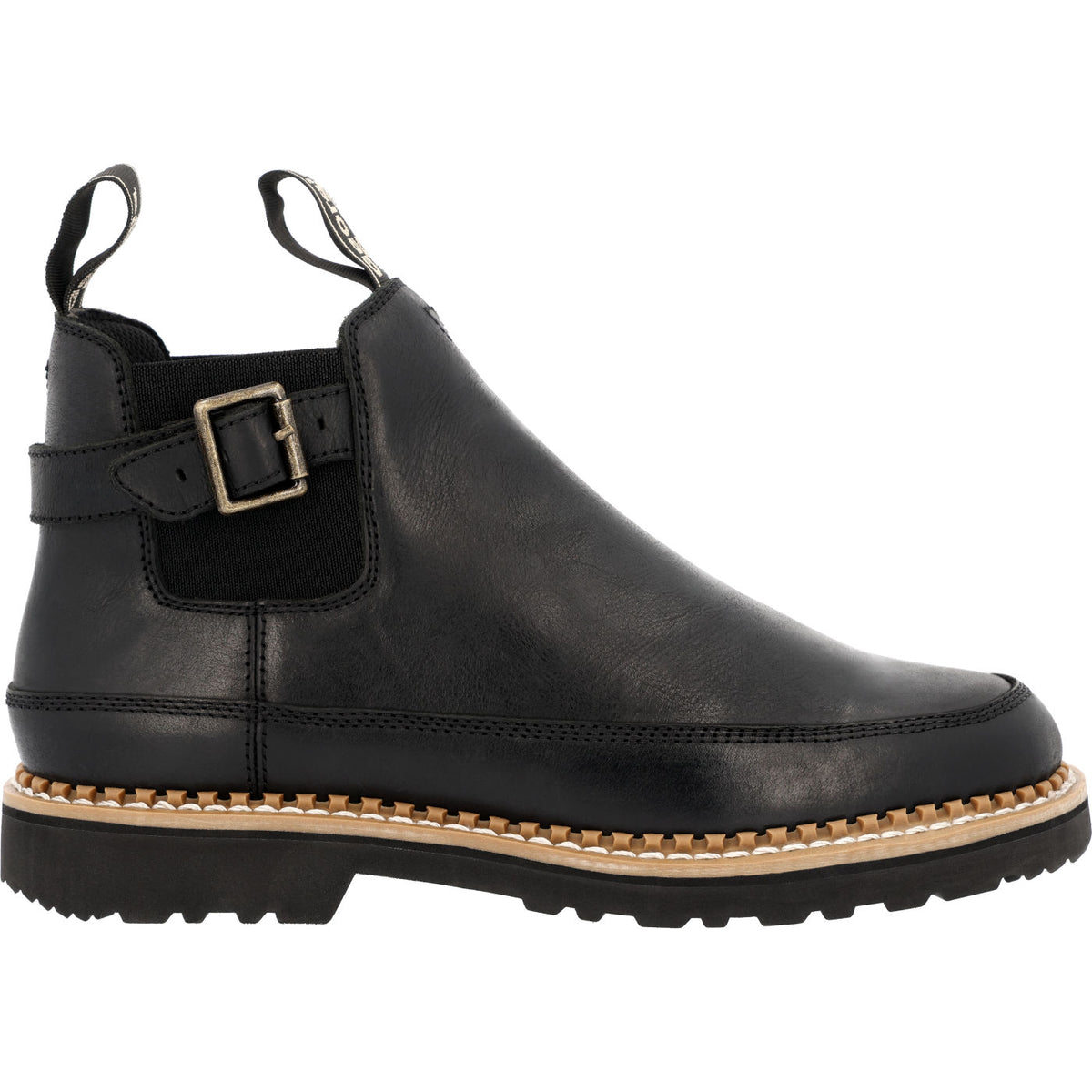 Georgia Boot Women's Black Buckle Chelsea Romeo - profile