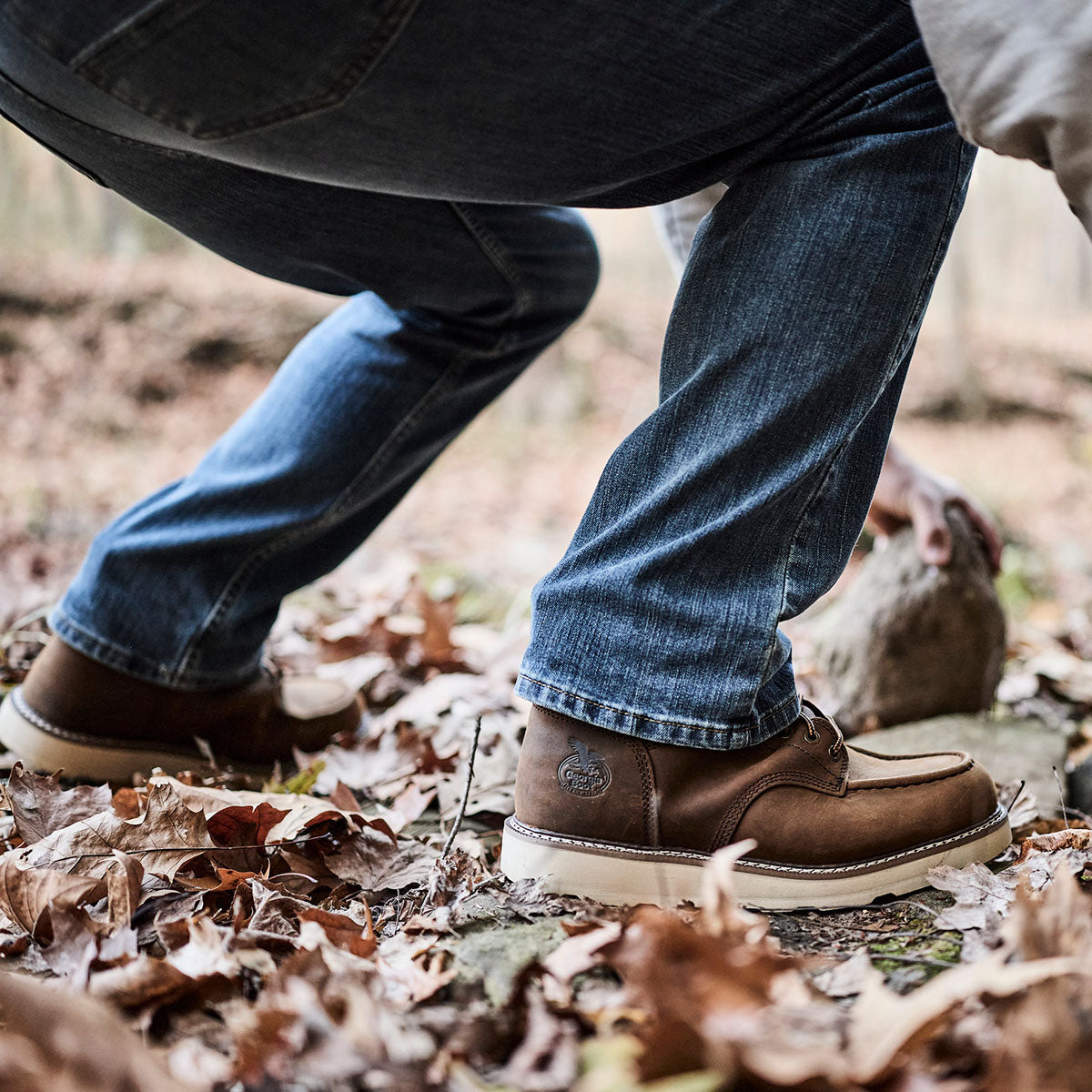 Boots out in the woods