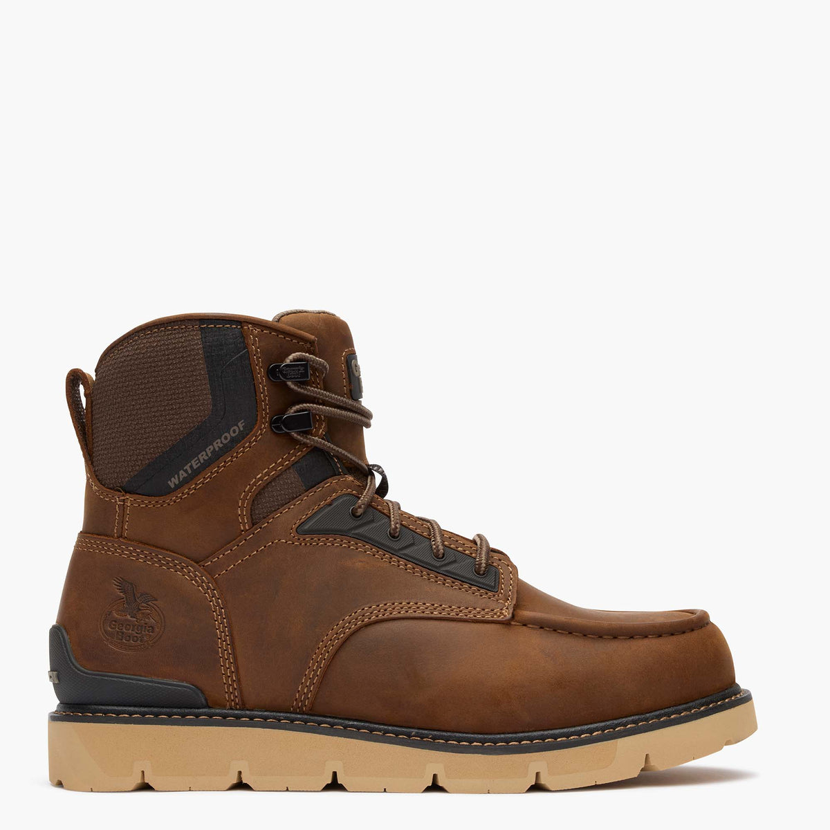 Georgia Boot Men's 6" Carbon Flex Wedge Waterproof Moc-Toe Work Boot