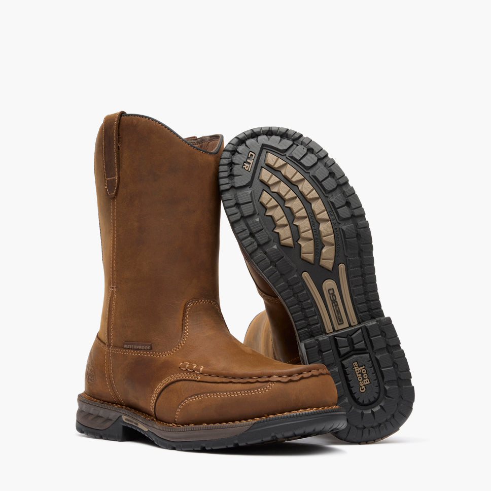Georgia Boot Athens 360 11" Pull-On Waterproof Moc-Toe Work Boot